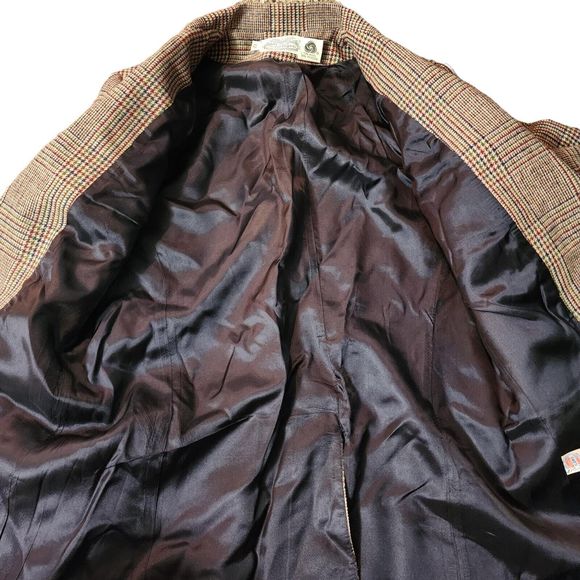 Vintage Villager Blazer Womens Size 12 Brown Multi Union Made Rich Wool Blend - Picture 7 of 7